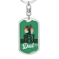 thumbnail image 5 of Best Buckin' Dad Ever Green Swivel Keychain Dog Tag Stainless Steel or 18k Gold, 5 of 10