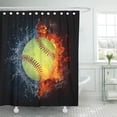 thumbnail image 1 of ZY-suttom Softball Baseball Ball on Fire and Water 2D Graphics Computer Shower Curtain 66x72 inch, 1 of 1