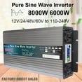 thumbnail image 2 of Pure Sine Wave Inverter 12V 24V To AC 110/220 6000W 8000W Voltage Transformer Power Converter Solar Inverter Home ,Low No-Load Losses, 2 of 7