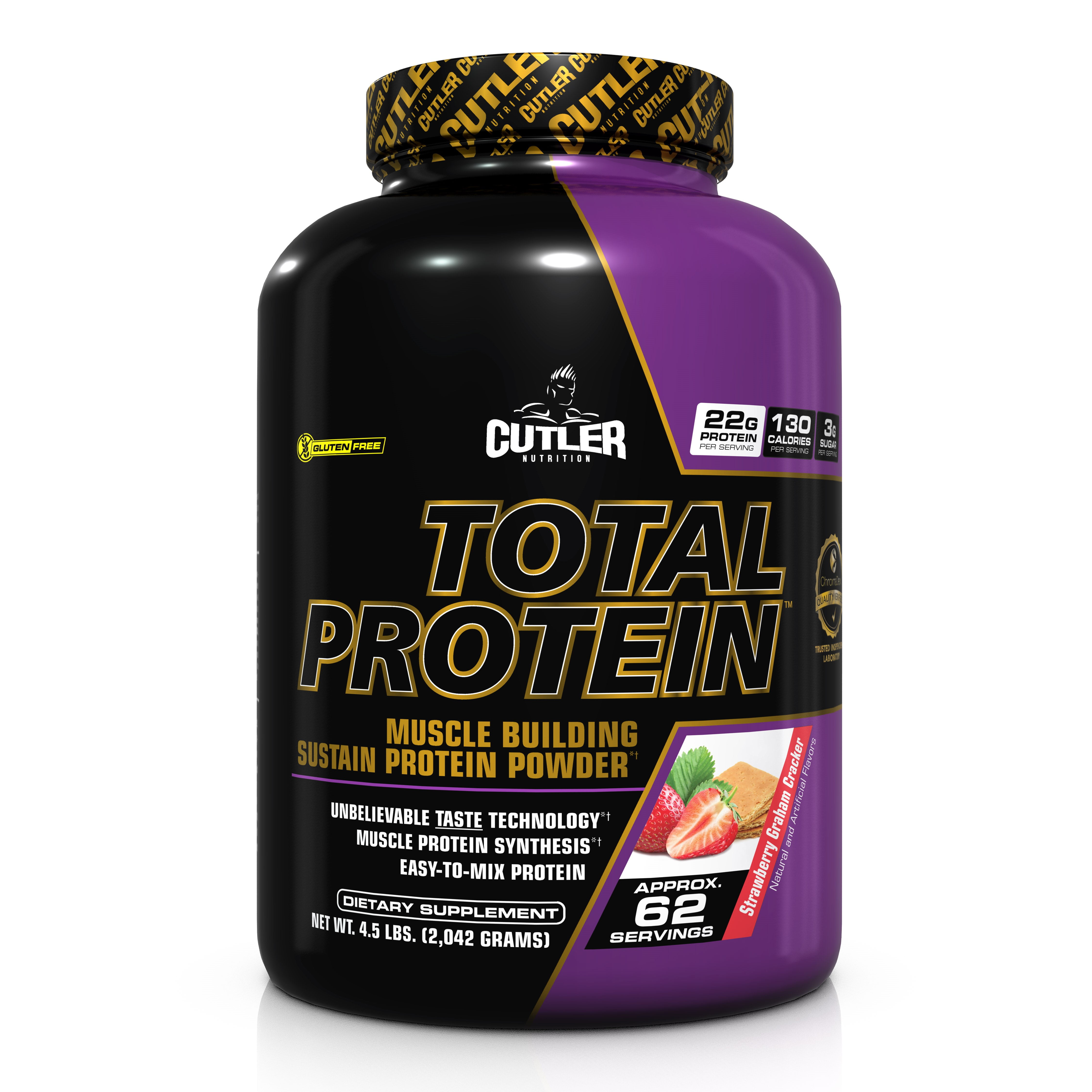 Cutler Nutrition Total Protein Powder, Strawberry Graham Cracker, 4.5