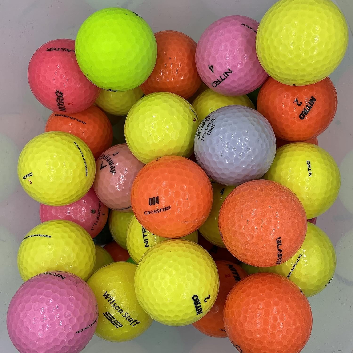 Golf Ball Planet - 50 Pack Recycled Golf Balls Mix Colors (3A/Good)