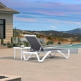thumbnail image 2 of PURPLE LEAF Patio Chaise Lounge Chair Set Outside Aluminum Plastic Stackable Tanning Outdoor Lounger with Side Table for Pool Sunbathing Beach Deck Outside, Light Grey, 2 of 9