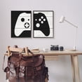 thumbnail image 2 of Stupell Industries Gaming Controller Monochromatic Grain Pattern Illustration Graphic Art Black Framed Art Print Wall Art Set of 2, 16x20, by Daphne Polselli, 2 of 6
