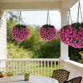 thumbnail image 6 of UNLLLL Solar Flower Ball Chandeliers, Hanging Topiary Garden Lights, LED Artificial Plants Ball Decorative Lights, for Garden, Tree, Outdoor, Balcony, Holiday Decoration (Pink), 6 of 7