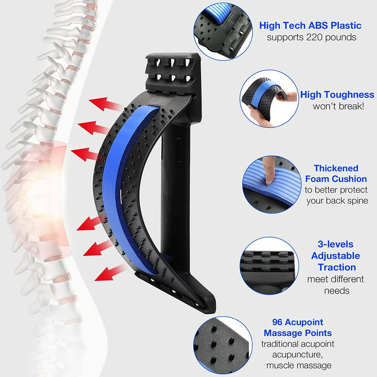 MOOCOO Back Stretcher for Back Pain Relief, Back Cracking Device for Back  and Sciatica Pain Black