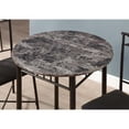 thumbnail image 2 of Dining Table Set, 3Pcs Set, Small, 30" Round, Kitchen, Metal, Laminate, Grey Marble Look, Black, Transitional, 2 of 4