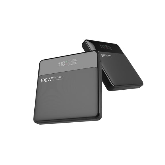 DOEL Power Bank,100W 20000Mah Portable Charger with PD Fast Charging 4-Output and digital display,Carbon Series Laptop Battery Pack for Macbook, iphone,ipad,Samsung,Steam Deck (Black)