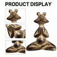 thumbnail image 3 of ICERUN 2Pcs Garden Statues,Resin Brown Meditating Frog Sculpture Fairy Garden Accessories,Guardian Frog Outdoor Decorations for Yard,Style4, 3 of 7
