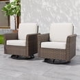 thumbnail image 2 of INTER HUT 2PCS Outdoor Patio Wicker Swivel Rocking Chairs with Cushions, Rattan Swivel Conversation Furniture for Porch, Backyard, Deck, Poolside, Garden, Beige, 2 of 8