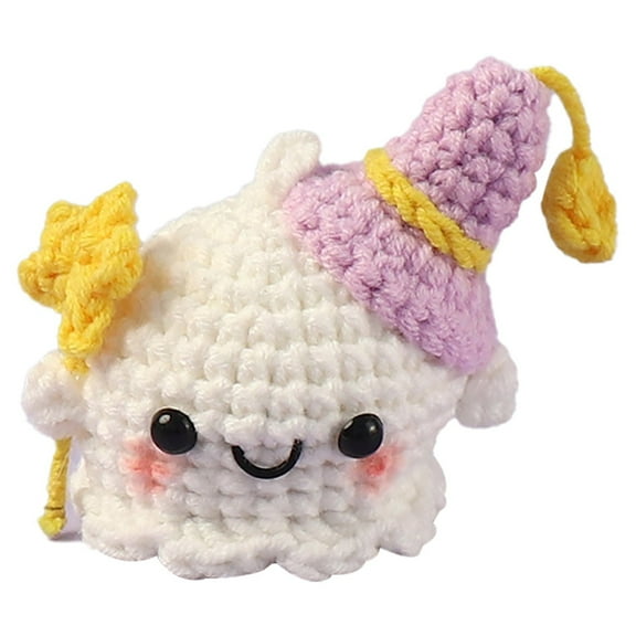 HOARBOEG Handmade Knitted Ghost Keychain - Cute Halloween Crochet Gift for Keys, Car Mirror, or Backpack - Soft Plush Ghost Pendant with Colorful Hat, Spooky Holiday Decorations & Stocking Stuffer