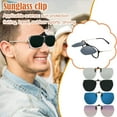 thumbnail image 4 of SSKFHGI Ice Blue Sunglasses Clip-On Can Be Flipped Up Frameless Polygonal Men And Women Sunglasses Clip-On, 4 of 7