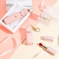 thumbnail image 5 of 2pcs Chapstick Keychain Holder 6 Inch PU Leather Lipstick Organizer Holder with Keychain Mini Lip Balm Travel Storage Case Portable Snap-On Lip Balm Sleeves for Women Gift Pink DIY Making, 5 of 9