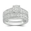 1/2 Carat T.W Diamond Miracle Plate Sterling Silver Bridal Set.