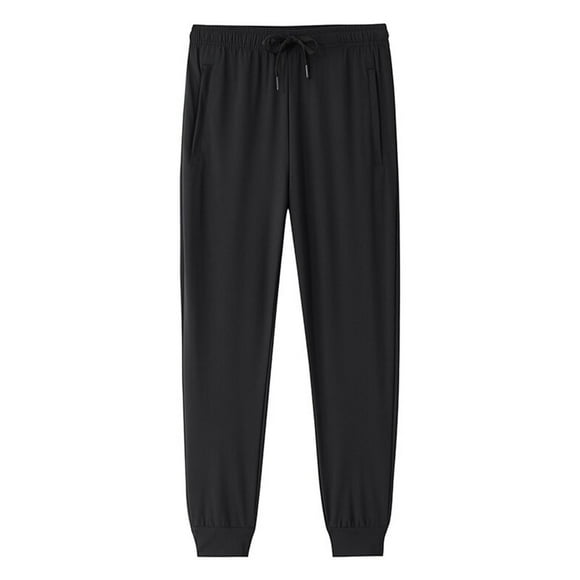 LNWUY (M-5XL) Men's Sweatpants Quick Dry Jogger Hiking Pants with Secure Zipper Pockets Athletic Pants for Gym,Running,Workout Black XXXXXL