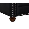 thumbnail image 5 of Modern PU Leather Seat Chair, Loveseat Couch with Silver Nails Head Trim and Retro Solid Wood Legs, Lounge Chair with Round Armrest for Living Room, Bedroom, Office and Apartment, Black, 5 of 9