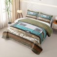 thumbnail image 3 of Castle Fairy Rustic Camper Quilt Full,Starry Night Full Bedspread Sets for Bedroom,Teal and Brown, 3 of 7