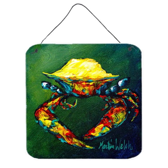 Crab Little Green Aluminium Metal Wall Or Door Hanging Prints