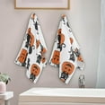 thumbnail image 3 of SKYSONIC 2 Pack Cute Pumpkin Cat Hand Towels, Ultra Soft and Absorbent, Halloween Kittens Decorative Fingertip Towel for Home, Bathroom, Kitchen, 28.3"x14.4", 3 of 5