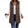thumbnail image 2 of MaFYtyTPR Women's Long Puffer Vest Hooded Quilted Zip Up Sleeveless Jacket with Pockets Winter Lightweight Padded Warm Waistcoats, 2 of 6