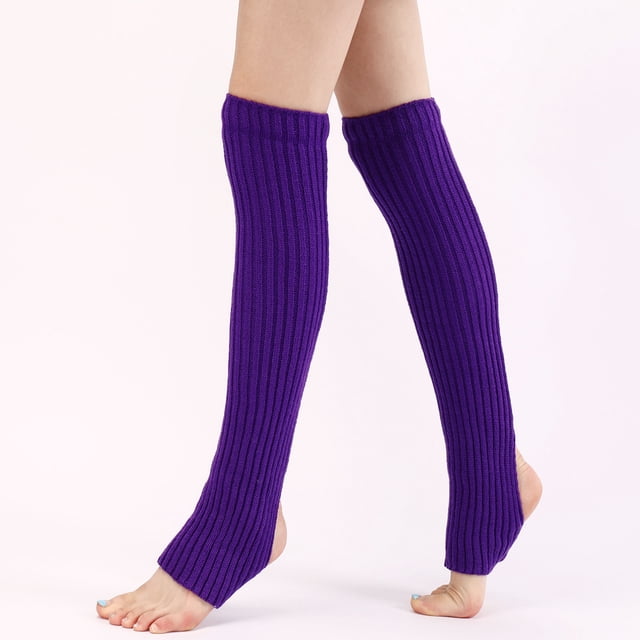 Long Leg Warmer Womens Men 80s Party Ribbed Knit Dance Sports Leg Warmer