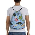 thumbnail image 2 of Bingfone Cute Dinosaurs Drawstrings Backpacks Bags For Men Women Gym Drawstrings Bag, 2 of 9