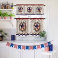thumbnail image 6 of Independence Day Kitchen Curtains Valances 3 Piece Set, American Flag Farm Vintage Wooden Board Rod Pocket Tier Curtain and Valance Drapes for Small Window 36 Inch Length for Bedroom Cafe, 6 of 9