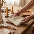 thumbnail image 5 of Accent Home 100% Cotton Linen Napkin Set of 12 18x18 inch Dinner Napkins - Washable Soft Premium Hotel Quality Reusable Napkins Perfect Table Napkins for Family Dinners, 5 of 10
