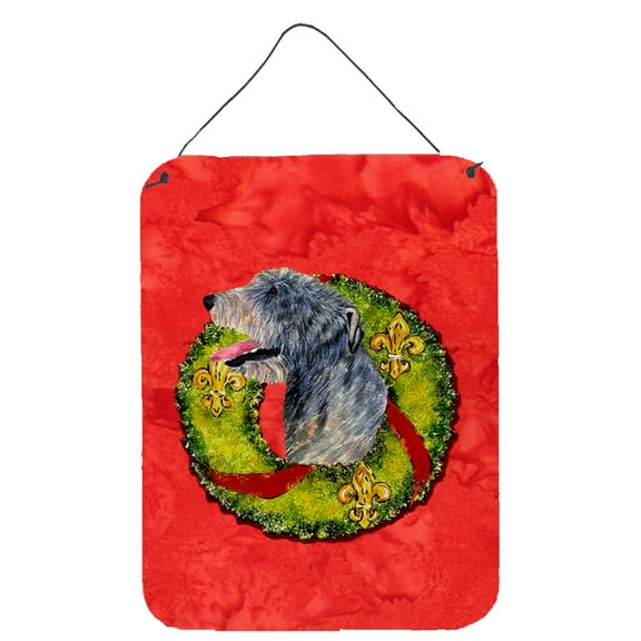 Irish Wolfhound Cristmas Wreath Wall or Door Hanging Prints