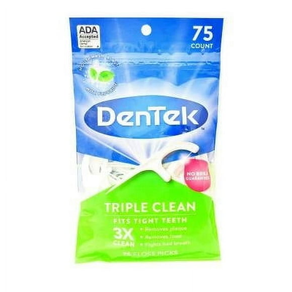 Limpiador dental Dentek 3X clean 75 pzas