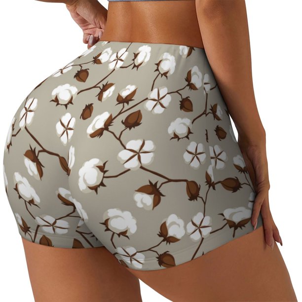 Balery Cotton Tree Pantalones cortos de entrenamiento estampados para mujer, sin costuras, ajustados, para gimnasio, yoga, correr, deportes, ejercicio activo, fitness.-Medium