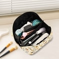 thumbnail image 2 of FORMRS Makeup Bag Travel Cosmetic Organizer for Women Fold Flat Zipper Pouch with Handle, Beige Birds Floral, 2 of 8