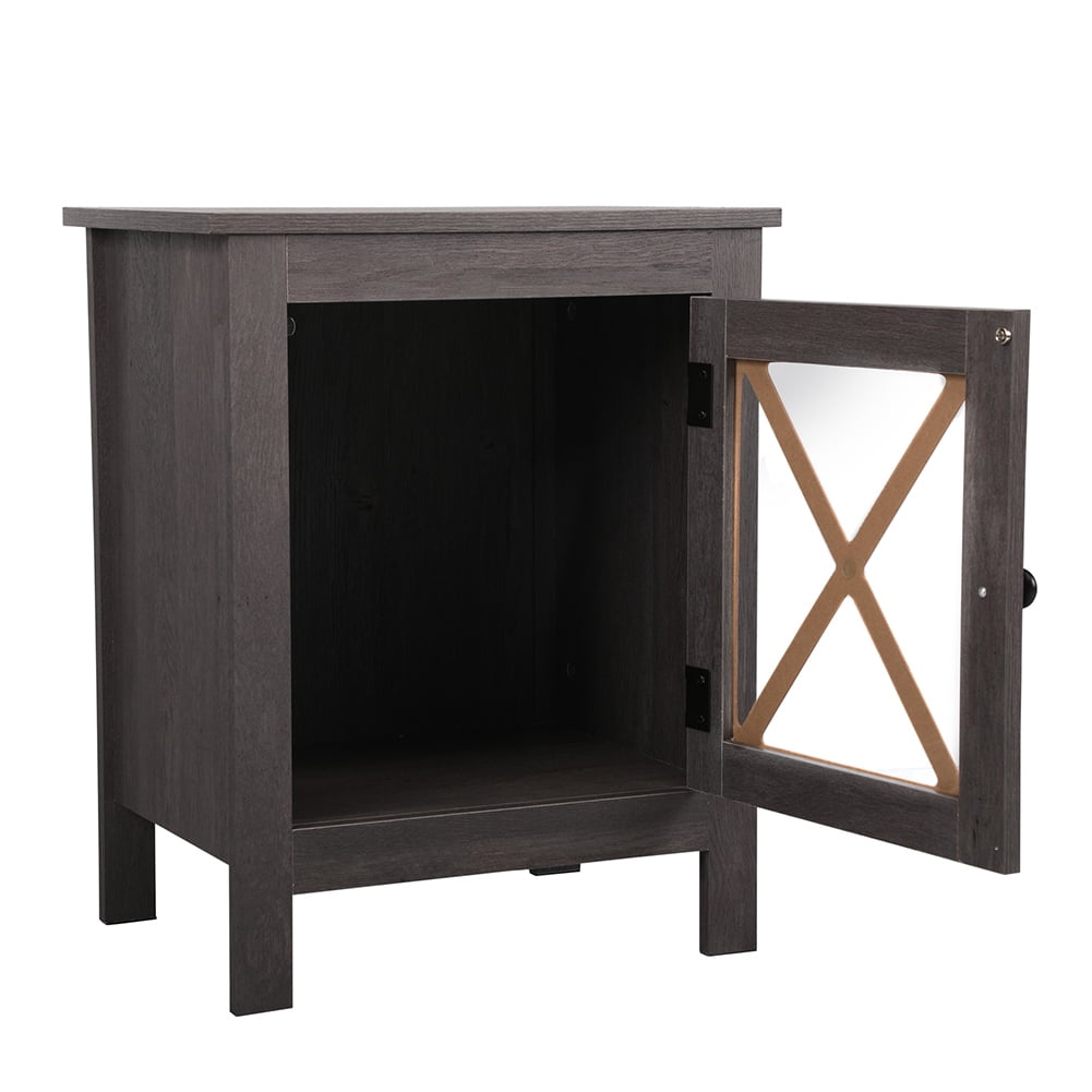 Kepooman Wooden Bedside Table for Living Room, X-Design Nightstand for Bedroom, Farmhouse Bedside End Table for Small Spaces, Set of 1, Dark Gray Kepooman Wooden Bedside Table for Living Room, X-Design Nightstand for Bedroom, Farmhouse Bedside End Table for Small Spaces, Set of 1, Dark Gray
