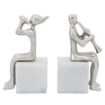 thumbnail image 4 of Decorative Metal Musicians on Marble Base Bookends - Artistic Bookshelf Decor or Book Accessories for Home Library - Contemporary Book Ends for Office Accent or Desk Decor - Set of 2, 8", Silver, 4 of 12