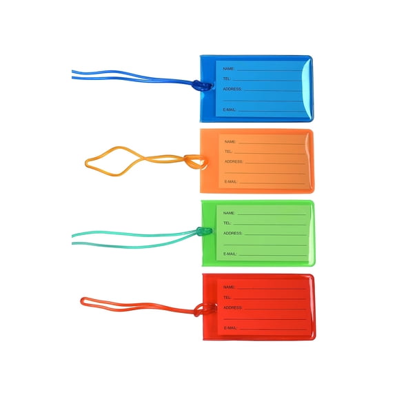 Excello Global Products Luggage Tag Assorted Colors 4/Pack (SPLS-TRVL-0002)