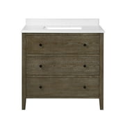 Martha Stewart Willow 36 in. Vanity from Bedford Collection in Cerused Walnut finish