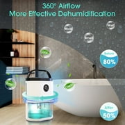 KLOUDIC 78oz 2300ml Dehumidifier for Home up to 480 Sq ft with Humidity Control Portable Ultra Quiet Dehumidifiers