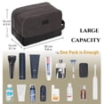 thumbnail image 6 of Large Toiletry Bag for Men, Travel Toiletries Shaving Bag, Water Resistant Hanging Organizer Dopp Kit, Travel Accessories Bag for Business Trip, Gym, Men's Gift(Grey), 6 of 10