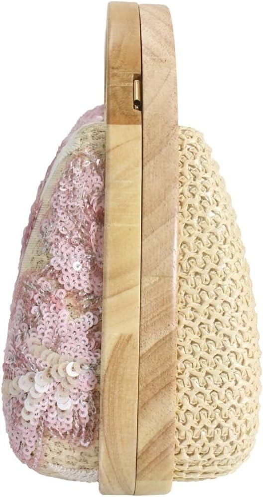 CAILDANL Straw Clutch Handbags Women Beach Crossbody Hand-woven Summer Purse Wallet Top handle Evening Bag for Wedding Party