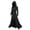 Black, variant on Women's Plus Size Spring Autumn Zipper Fur Trim Hooded Long Sleeves Casual Coat Black XL