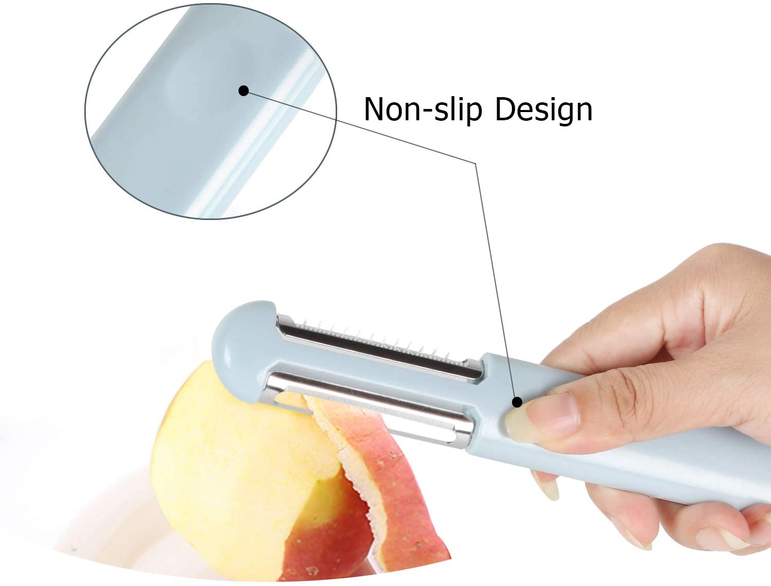Haitral 3-in-1 Swivel Peeler Stainless Steel Kitchen Gadget for Vegetable Potato Carrot Fruit