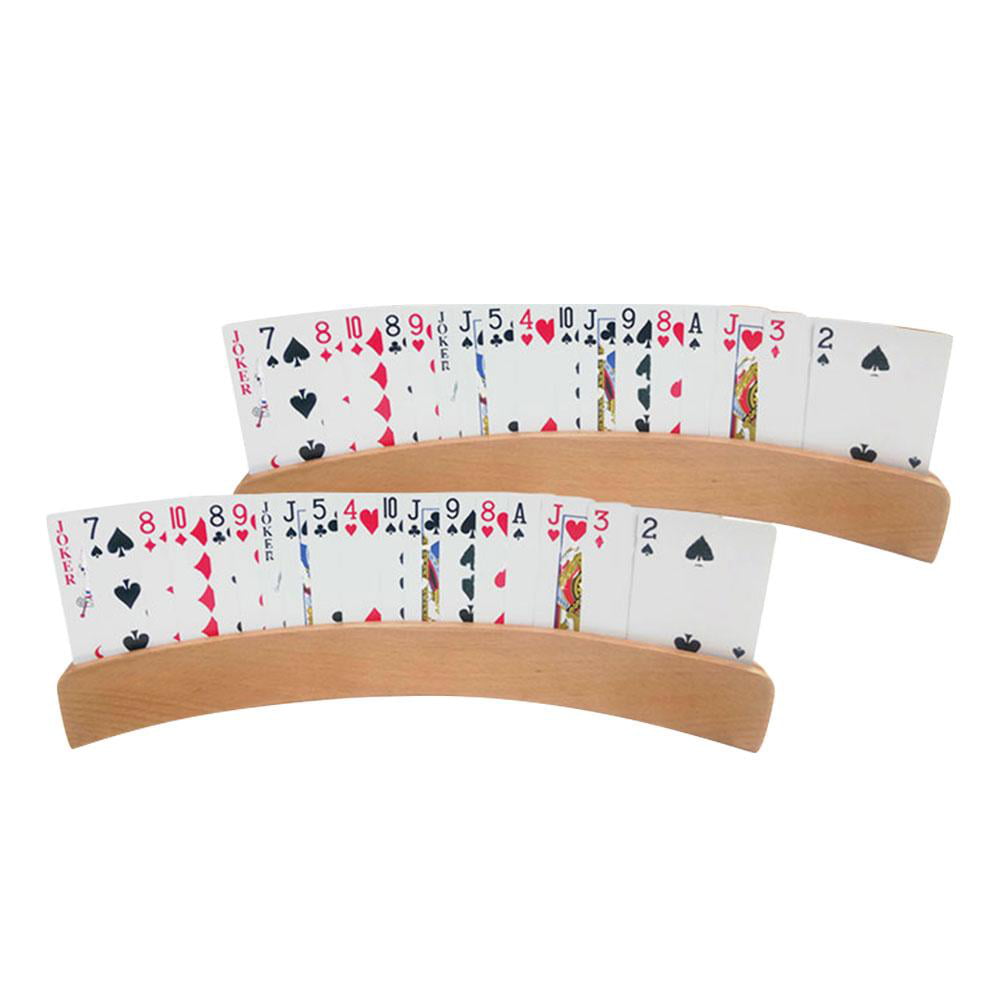 Set of 4 for sale online The Panorama Wooden Playing Poker Bridge Card Holder 