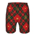 thumbnail image 3 of Logiee Christmas Plaid Flower Print Mens Swim Trunks Quick Dry Board Shorts,Breathable Hawaii Beach Shorts Swimwear Bathing Suits-XX-Large, 3 of 6
