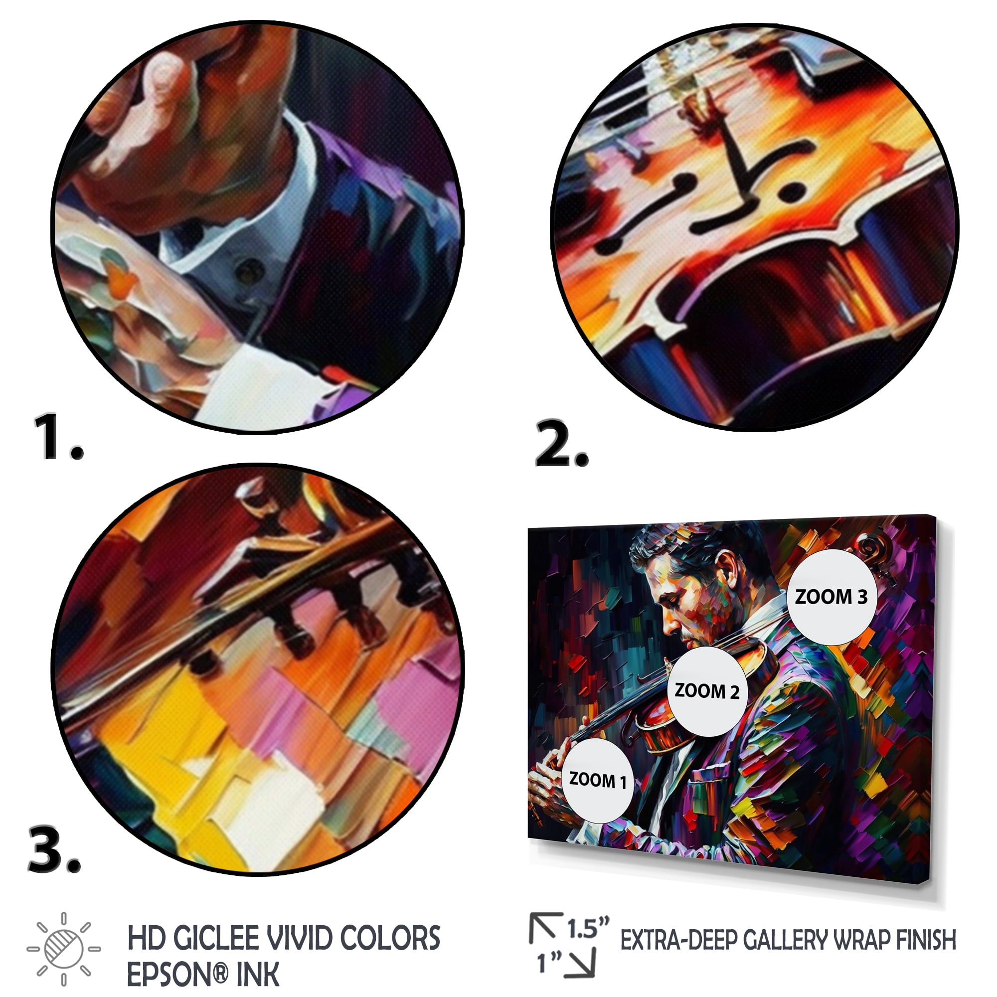Designart Violin Player II Canvas Wall Art