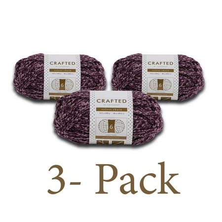 Crafted by Catherine 100% Polyester Velvet Purple Yarn, 98 yd (3 Pack)