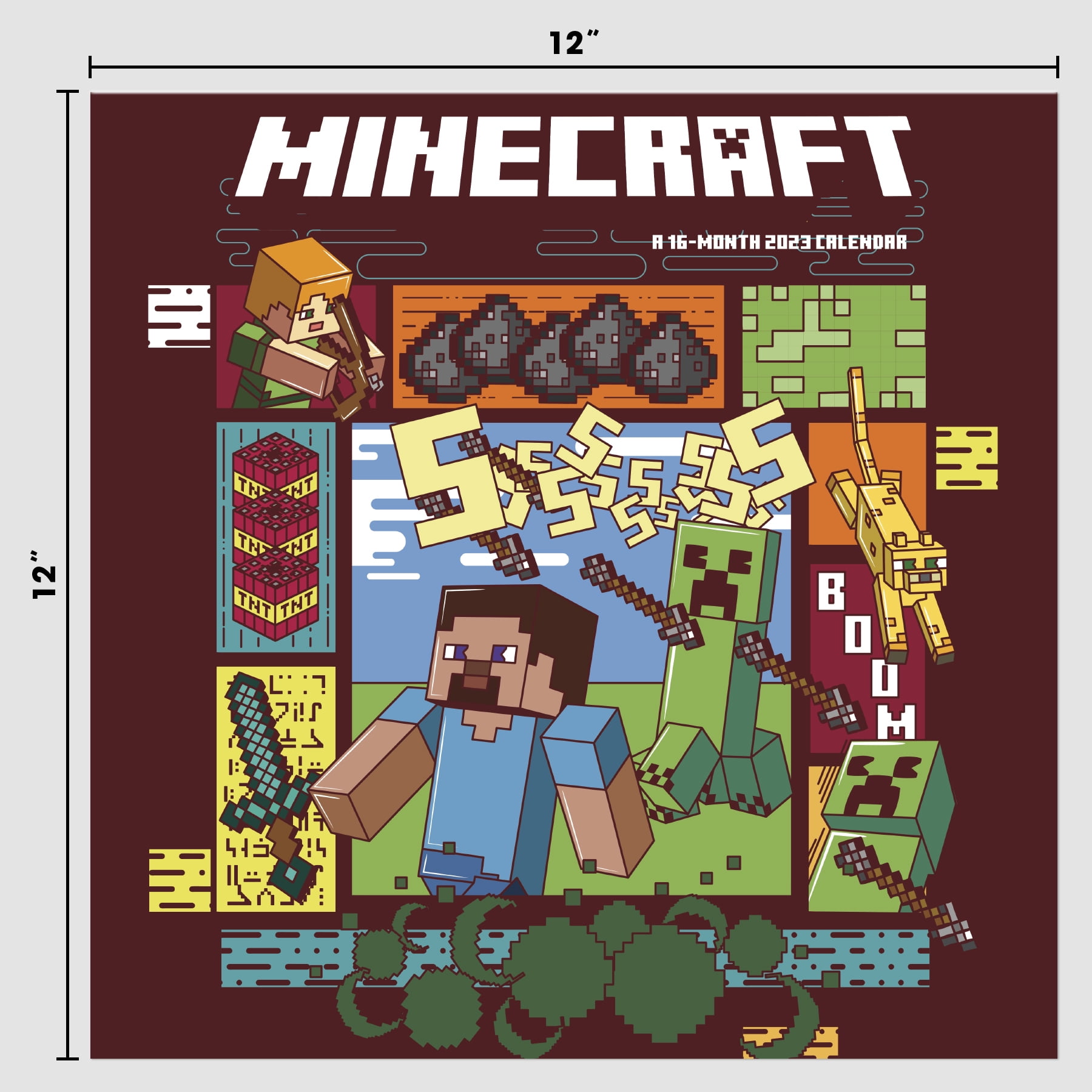 Trends International 2024 Minecraft - 15 Year Anniversary Collector's  Edition Calendar & Magnetic Frame