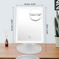 thumbnail image 2 of Unique Bargains 10X Magnifying Lighted Makeup Mirror Dual Power Supply Touch Screen White, 2 of 6