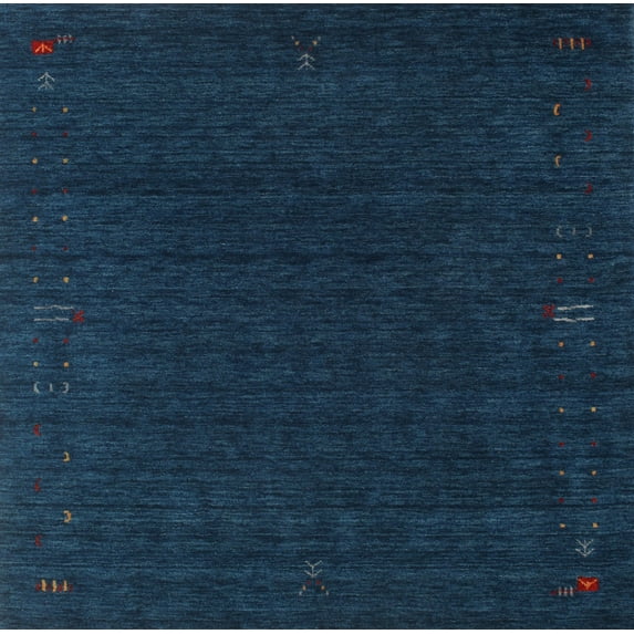 Ahgly Company Machine Washable Indoor Rectangle Contemporary Deep-Sea Blue Area Rugs, 5' x 7'