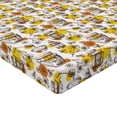 thumbnail image 2 of Ambesonne Sketch Fitted Sheet 2 Pcs Set, Honey Jars Drops and Bees, Twin, White Mustard Ginger, 2 of 3