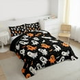 thumbnail image 3 of Manfei Orange Cute Ghost Bedding Comforter Set, Halloween Stars Print Twin Comforter Sets, Gothic Bat Animal Reversible Bedding Set, Luxury Bedroom Decor, 2 Pieces, 3 of 8