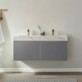 thumbnail image 2 of Vinnova Alicante 48" Double Floating Vanity White Top Elegant Gray No Mirror, 2 of 11